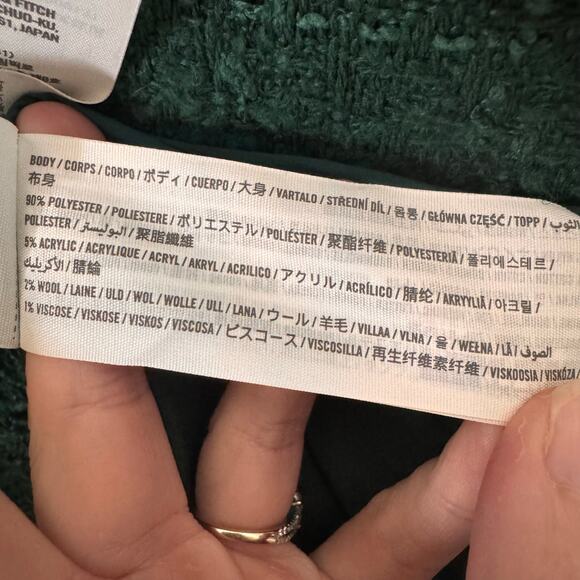 NWOT Abercrombie & Fitch Tweed Shift Mini Dress Green Size Small Tall ST - Picture 6 of 7